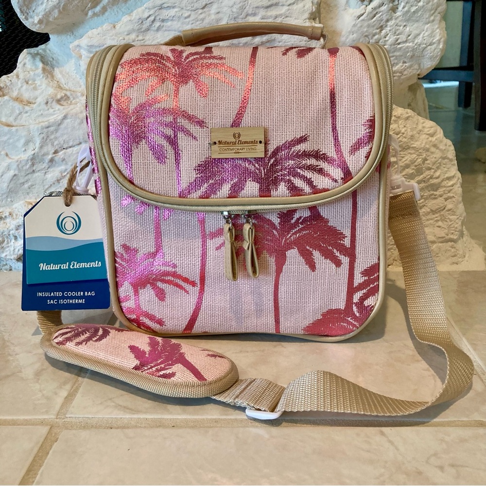 NWT Natural Elements Palm Tree Insulated Lunch Tote Bag Cooler